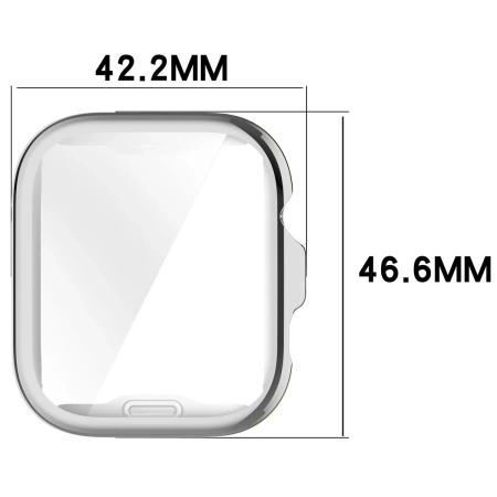 Etui z osłoną ekranu Bizon Case Watch Felipe do Huawei Watch Fit 4 Pro, srebrne