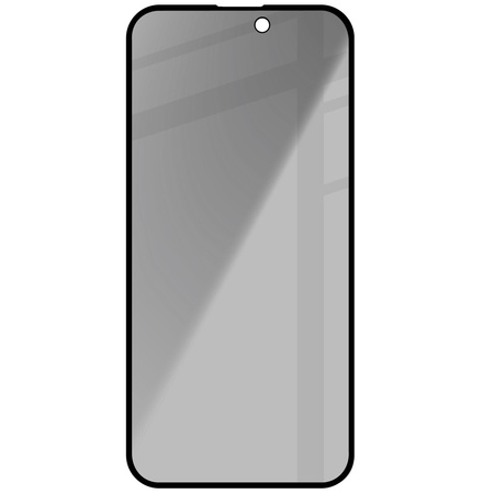 Prywatyzujące szkło hartowane Bizon Glass Edge Shadow do iPhone 15 Plus, przyciemniane z czarną ramką