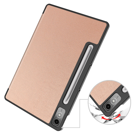 Etui Bizon Case Tab Croc do Lenovo Tab P12 12.7 TB 370, różowozłote