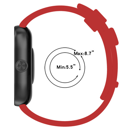 Pasek Bizon Strap Watch Silicone B do Xiaomi Redmi Watch 5/4 / Smart Band 9/8 Pro, czerwony