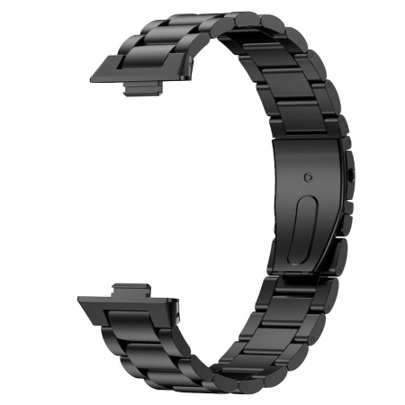 Pasek ze stali nierdzewnej Bizon Strap Watch Aura do Huawei Watch Fit 4 Pro/Fit 4/Fit 3, czarny