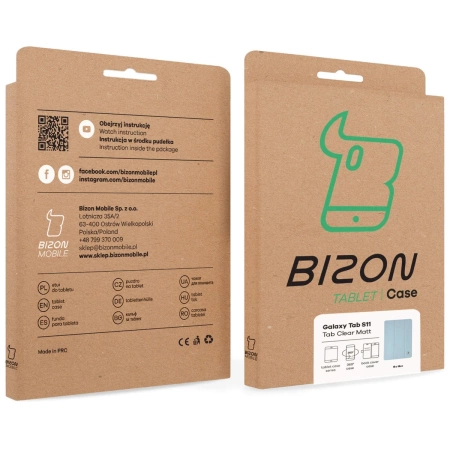 Etui z klapką Bizon Case Tab Clear Matt do Galaxy Tab S11, błękitne