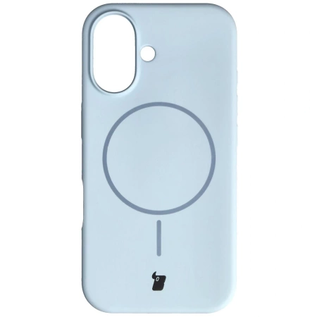 Silikonowe etui z pierścieniem magnetycznym Bizon Soft Case Magnetic do iPhone 16, błękitne