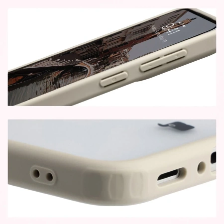 Etui z pierścieniem magnetycznym Bizon Case MatteO do Galaxy A37 5G / A36 5G, przydymione-beżowe