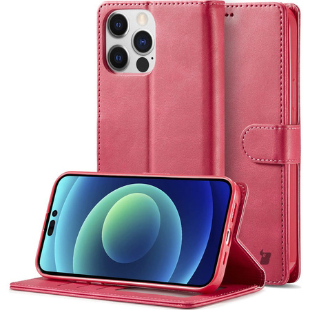 Etui Bizon Case Wallet do iPhone 14 Pro, różowe