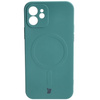 Etui silikonowe z pierścieniem magnetycznym Bizon Case Silicone Magnetic do iPhone 12, ciemnozielone