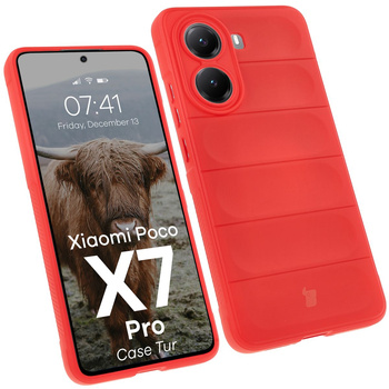 Pancerne etui Bizon Case Tur do Xiaomi Poco X7 Pro, czerwone