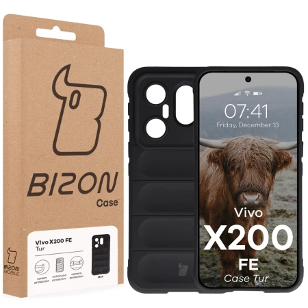 Pancerne etui Bizon Case Tur do Vivo X200 FE, czarne