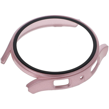 Etui Bizon Case+Glass do Galaxy Watch 5 44mm, metaliczny róż