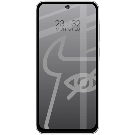 Prywatyzujące szkło hartowane Bizon Glass Edge Shadow do Galaxy A35 5G / A55 5G, przyciemniane z czarną ramką