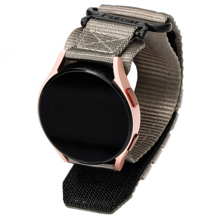 Sportowy pasek do zegarka Bizon Strap Watch Adventure do Galaxy Watch 20mm, szary