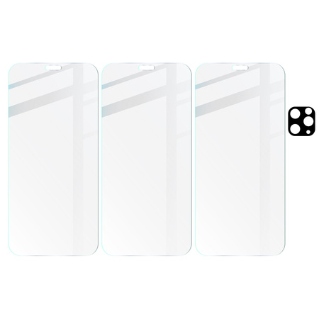 3x Szkło hartowane + szybka na aparat Bizon Glass Clear Pack do iPhone 11 Pro