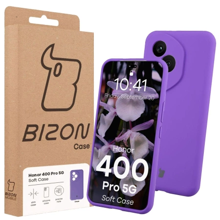 Silikonowe etui Bizon Soft Case do Honor 400 Pro, fioletowe