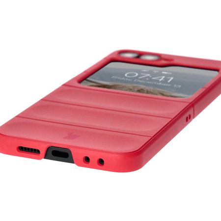 Pancerne etui Bizon Case Tur do Galaxy Z Flip7 FE / Z Flip6, czerwone