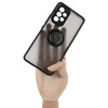 Etui z uchwytem na palec Bizon Case Hybrid Ring do Galaxy A53 5G, przydymione z czarną ramką