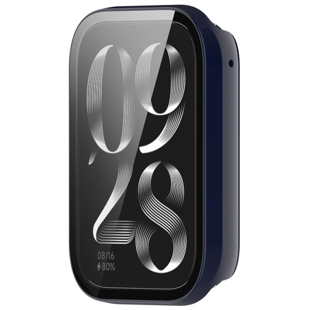 Etui ze szkłem do zegarka Bizon Case Watch Adamo do Xiaomi Mi Smart Band 9 Pro, niebieskie