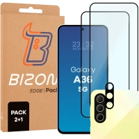 2x Szkło + szybka na aparat Bizon Edge 2 Pack do Galaxy A36 5G