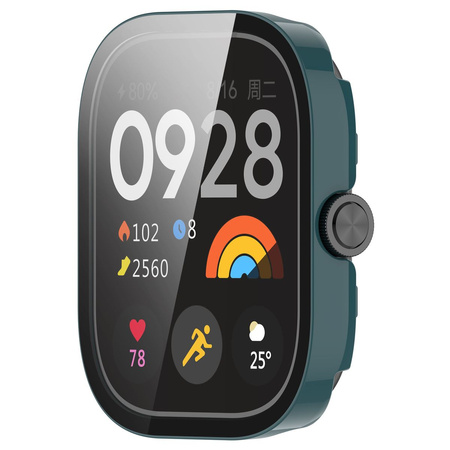 Etui ze szkłem do zegarka Bizon Case Watch Adamo do Xiaomi Redmi Watch 5, zielone