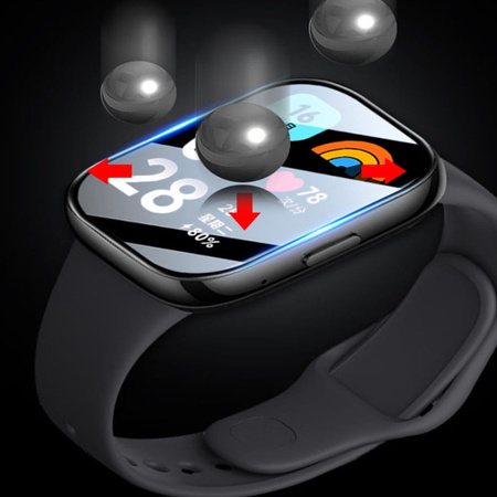 Szkło hybrydowe Bizon Glass Watch Edge Hybrid dla Redmi Watch 3 Active, czarne