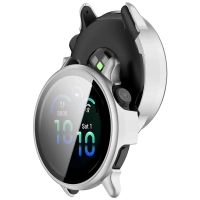 Etui ze szkłem do zegarka Bizon Case Watch Adamo do Garmin Vivoactive 6, satynowo srebrne