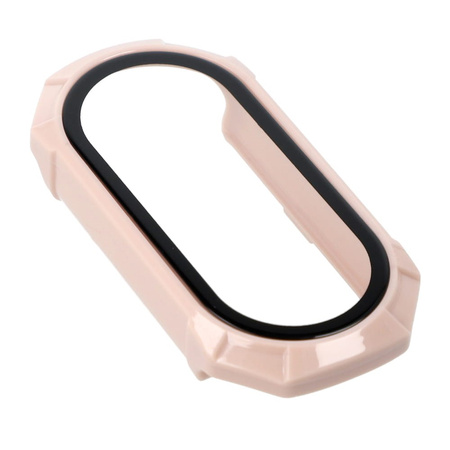Etui Bizon Case+Glass Set do Xiaomi Mi Smart Band 8, różowe