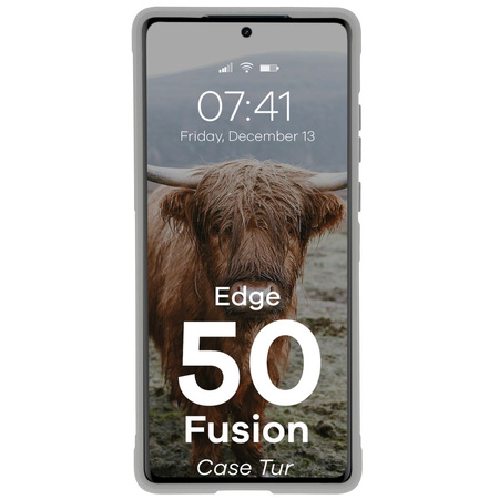 Pancerne etui Bizon Case Tur do Motorola Edge 50 Fusion, jasnoszare