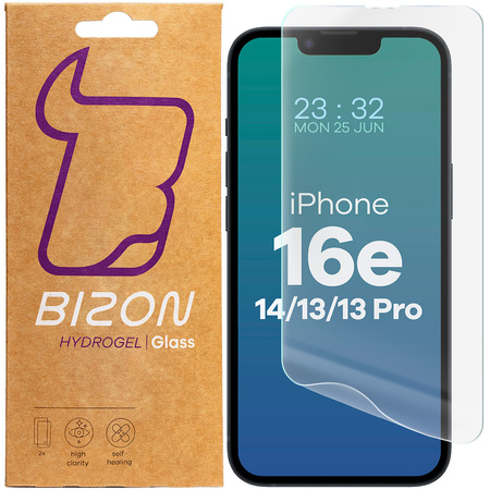 Folia hydrożelowa na ekran Bizon Glass Hydrogel Front Duo do iPhone 16e / 14 / 13 / 13 Pro, 2 sztuki