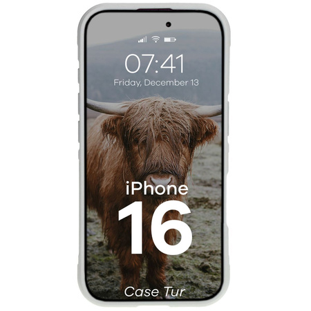Pancerne etui Bizon Case Tur do iPhone 16, jasnoszare