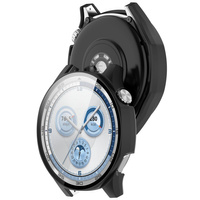 Etui ze szkłem do zegarka Bizon Case Watch Adamo do Huawei Watch GT 5 46 mm, czarne matowe