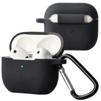Silikonowe etui z karabińczykiem Bizon Case Headphone Silicone do AirPods 3, czarne