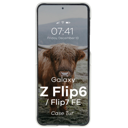 Pancerne etui Bizon Case Tur do Galaxy Z Flip7 FE / Z Flip6, jasnoszare