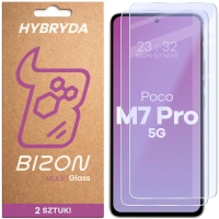Elastyczne szkło hybrydowe Bizon Glass Mule Duo do Xiaomi Poco M7 Pro 5G, 2 sztuki
