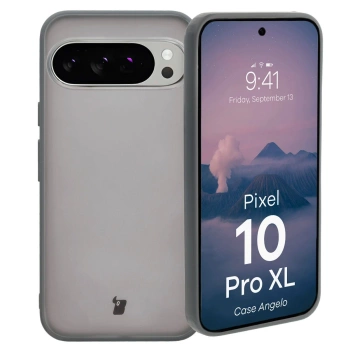 Etui Bizon Case Angelo do Pixel 10 Pro XL, półprzezroczyste z szarą ramką