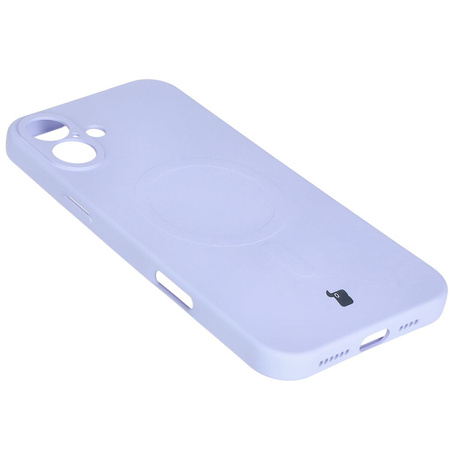 Silikonowe etui z pierścieniem magnetycznym Bizon Case Silicone Magnetic do iPhone 16 Plus, jasnofioletowe