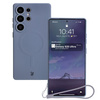 Silikonowe etui z pierścieniem magnetycznym Bizon Case Silicone Magnetic do Galaxy S25 Ultra, szare