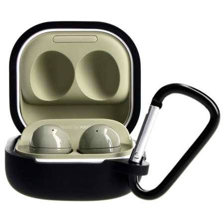 Etui Bizon Case Headphone Silicone do Galaxy Buds Live / Pro / Buds2 / Buds2 Pro / Buds FE, czarne