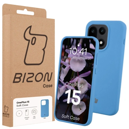 Silikonowe etui Bizon Soft Case do OnePlus 15, niebieskie