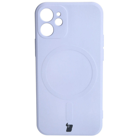 Etui Bizon Case Silicone Magnetic Sq do Apple iPhone 12 Mini, jasnofioletowe