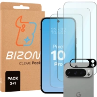 3x Szkło hartowane + szybka na aparat Bizon Glass Clear Pack do Google Pixel 10 Pro