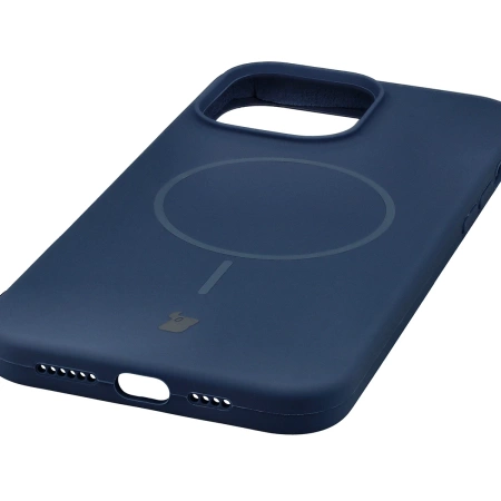 Silikonowe etui z pierścieniem magnetycznym Bizon Soft Case Magnetic do iPhone 14 Pro Max, granatowe