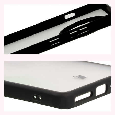 Etui Bizon Case Angelo do OnePlus 13R, półprzezroczyste z czarną ramką