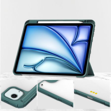 Etui Bizon Case Tab Clear Matt do iPad Air 13" 2024, ciemnozielone