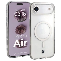 Etui z pierścieniem magnetycznym Bizon Case CrystalO do iPhone Air, przezroczyste