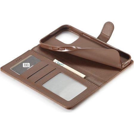 Etui Bizon Case Wallet do iPhone 14 Pro, ciemnobrązowe