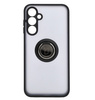 Etui z uchwytem na palec Bizon Case Hybrid Ring do Galaxy A25 5G, przydymione z czarną ramką