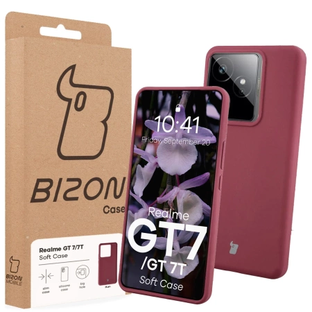 Silikonowe etui Bizon Soft Case do Realme GT 7 / 7T, ciemnofioletowe