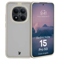 Etui Bizon Case Angelo do Xiaomi Redmi Note 15 Pro 5G, półprzezroczyste z beżową ramką