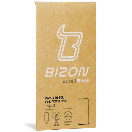 Szkło hartowane Bizon Glass Edge 2 do Vivo Y76 5G / Y35 / Y22s / Y16, czarne