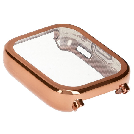 Etui z osłoną ekranu Bizon Case Watch Felipe do Xiaomi Redmi Watch 5 Active, różowozłote