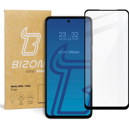 Szkło hartowane Bizon Glass Edge do Moto G52 / G82, czarne